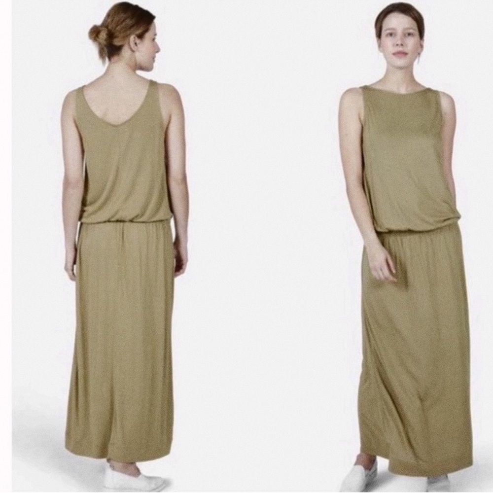 Everlane The Ryan Maxi Tank Minimalist Dress in Natural Size Small